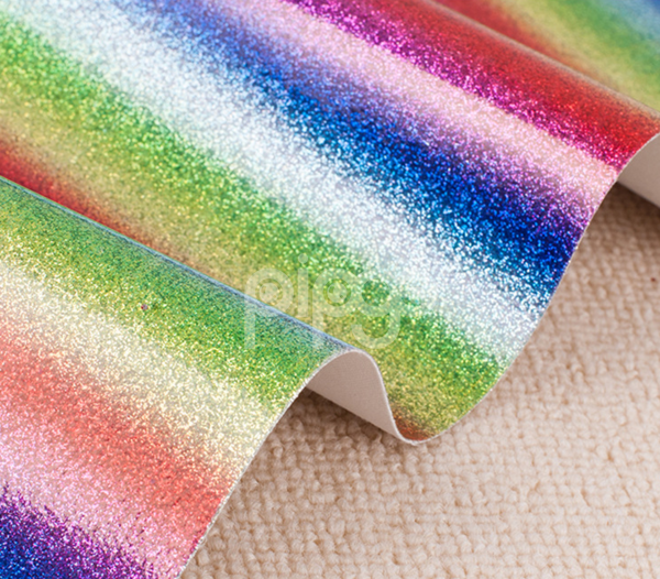 时尚家居装饰PU革 箱包服装金葱粉格利特 七彩闪亮皮革