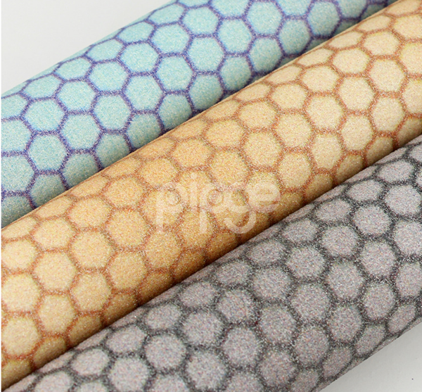 闪粉渐变PU皮蜂窝印花 时尚家居装饰韧性好