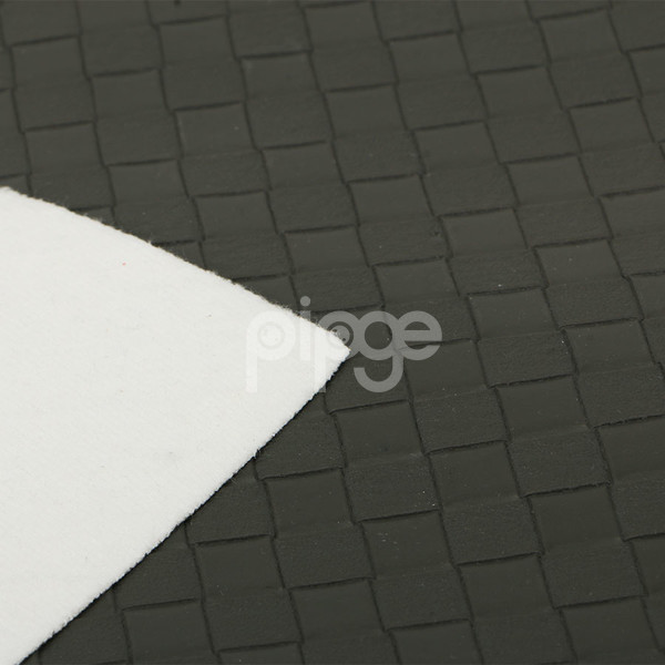 精品面料压花印刷PU1.1编织纹弹力起毛底用于箱包手袋 鞋革