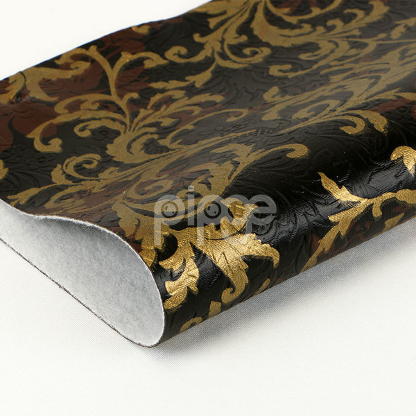 人气热销半pu1.0mm花朵植物纹针织弹力起毛适用于装饰软包