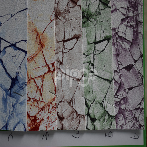 现货供应大理石印花皮革面料 高档箱包手袋包装盒皮革荔枝纹底材