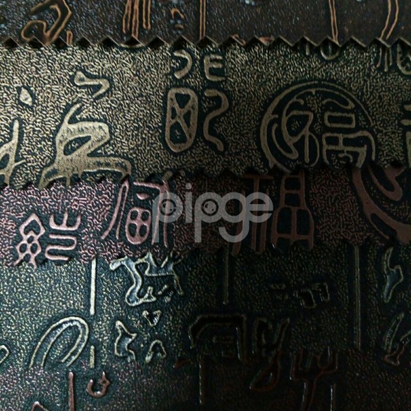 新款印花皮革 福字纹压纹皮革面料 pvc人造革