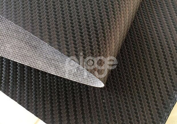 斜编织纹PVC草席纹眼睛盒面料斜纹皮革车尾箱专用