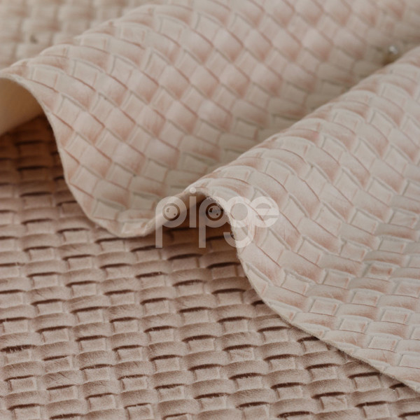 宝利佳皮革 PVC 编织纹 针织弹力起毛1.1mm 适用于箱包手袋，鞋革等
