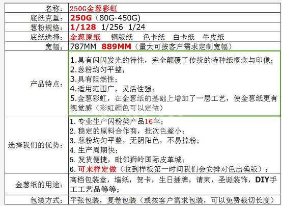 厂家直销250G彩虹印花金葱纸 生日插卡  圣诞插卡 飞机盒